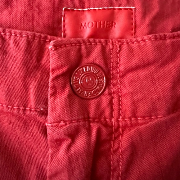 MOTHER Women’s Red No Zip Misfit Jogger Pant Size 26 Casual Travel - Picture 8 of 10